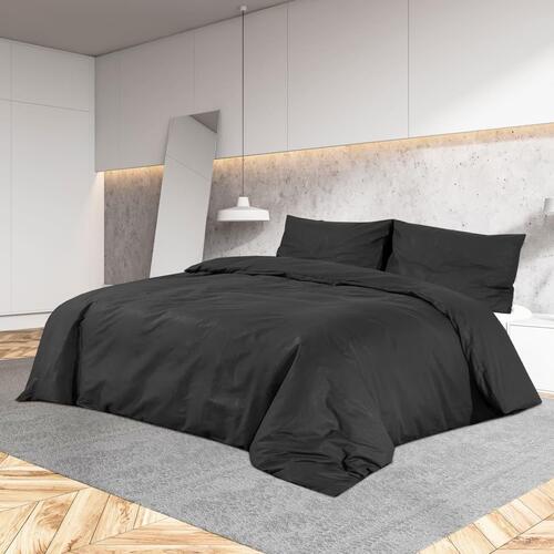 Sengetøj 260x200 cm bomuld sort