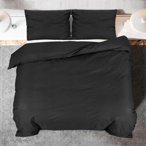 Sengetøj 260x200 cm bomuld sort