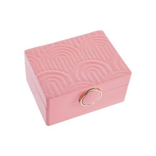 Smykkeskrin 23 x 17 x 10 cm Pink Polyuretan Træ MDF