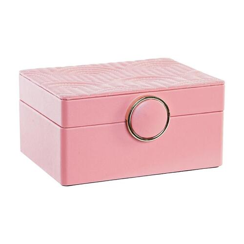 Smykkeskrin 23 x 17 x 10 cm Pink Polyuretan Træ MDF