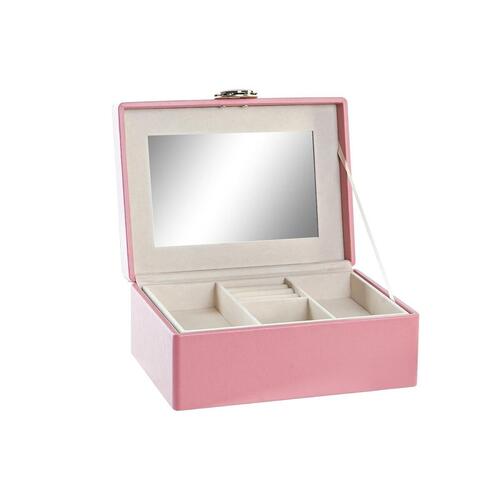 Smykkeskrin 23 x 17 x 10 cm Pink Polyuretan Træ MDF