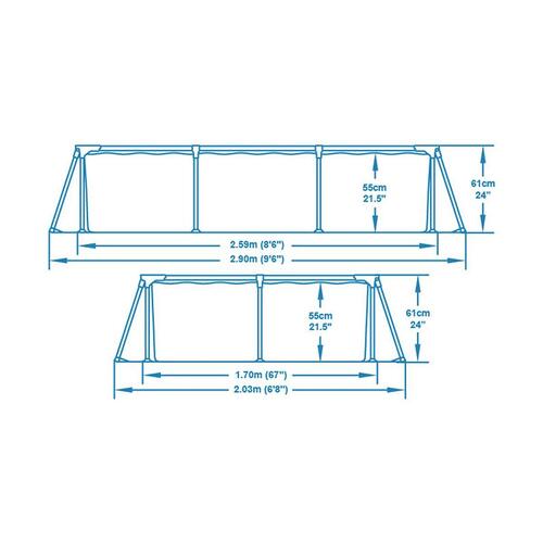 Pool Aftageligt Steel Pro 56403b (259 x 170 x 61 cm)