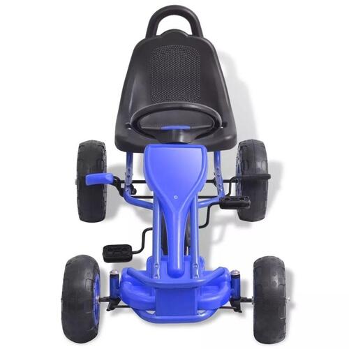 Pedal-gokart med pneumatiske dæk blå