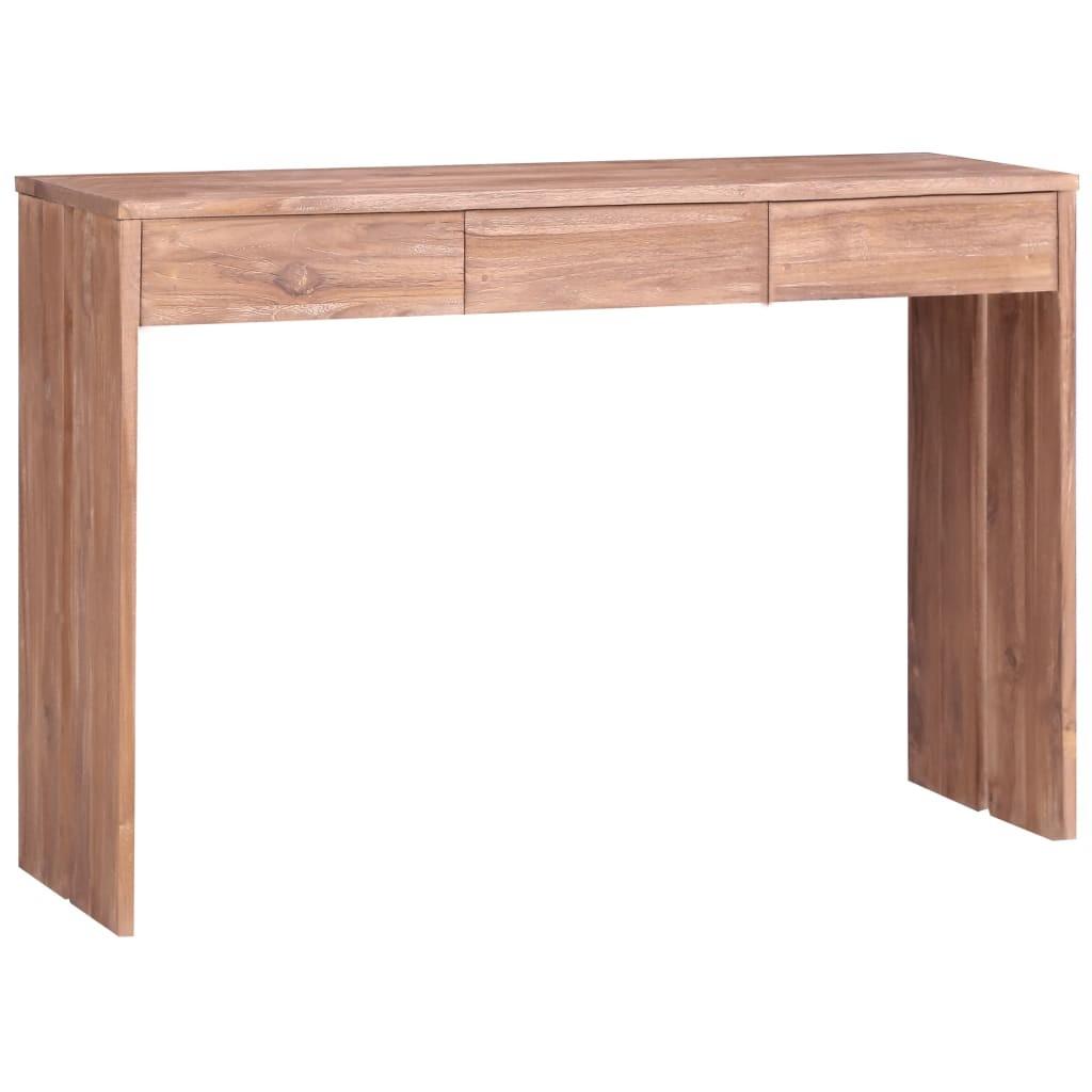 Konsolbord 110x35x75 cm massivt teaktræ