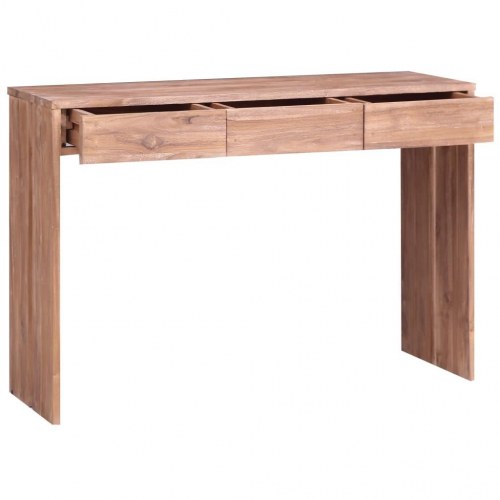 Konsolbord 110x35x75 cm massivt teaktræ