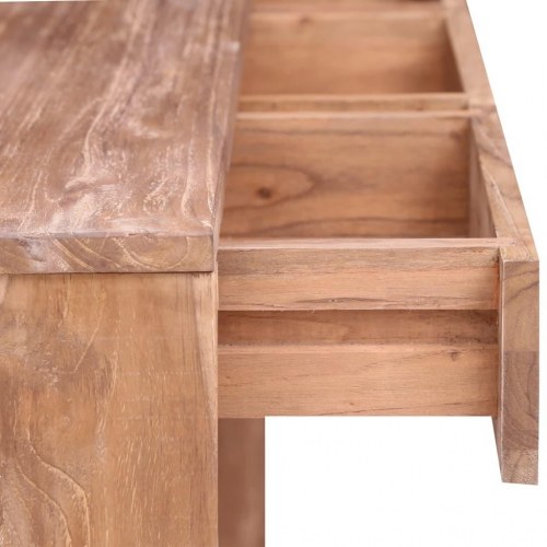 Konsolbord 110x35x75 cm massivt teaktræ