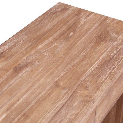 Konsolbord 110x35x75 cm massivt teaktræ