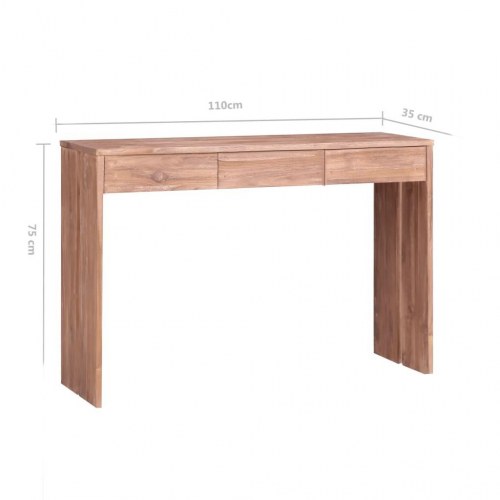 Konsolbord 110x35x75 cm massivt teaktræ