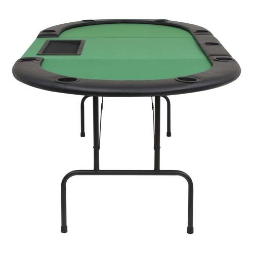 Foldbart pokerbord til 9 spillere 3-fold oval grøn