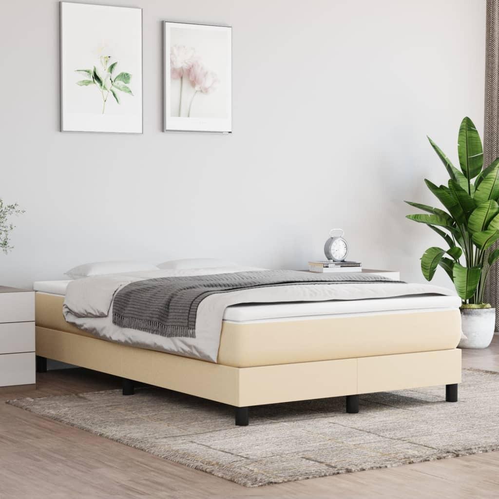 Sengeramme til kontinentalseng 120x200 cm stof cremefarvet
