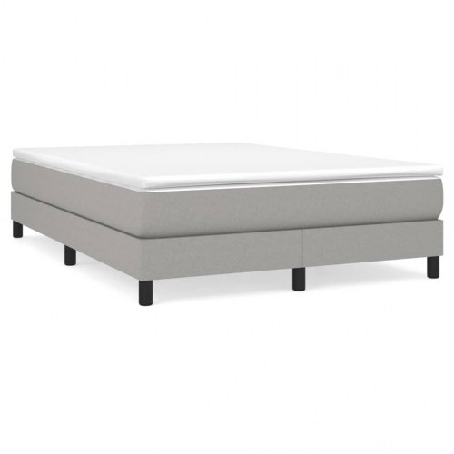 Boxspring sengeramme 140x190 cm i stof - lysegrå