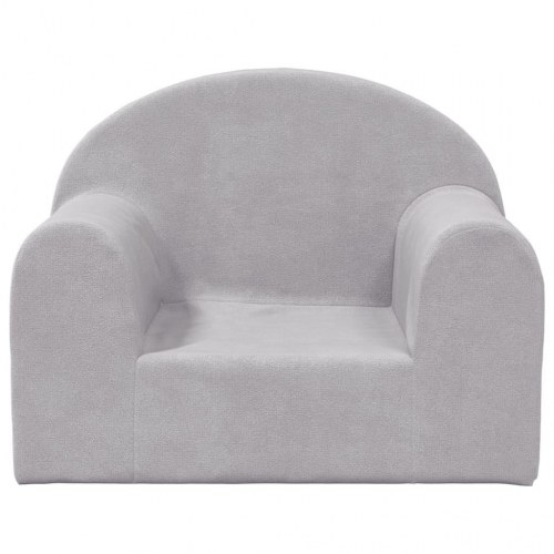 Sofa til børn blødt plys lysegrå