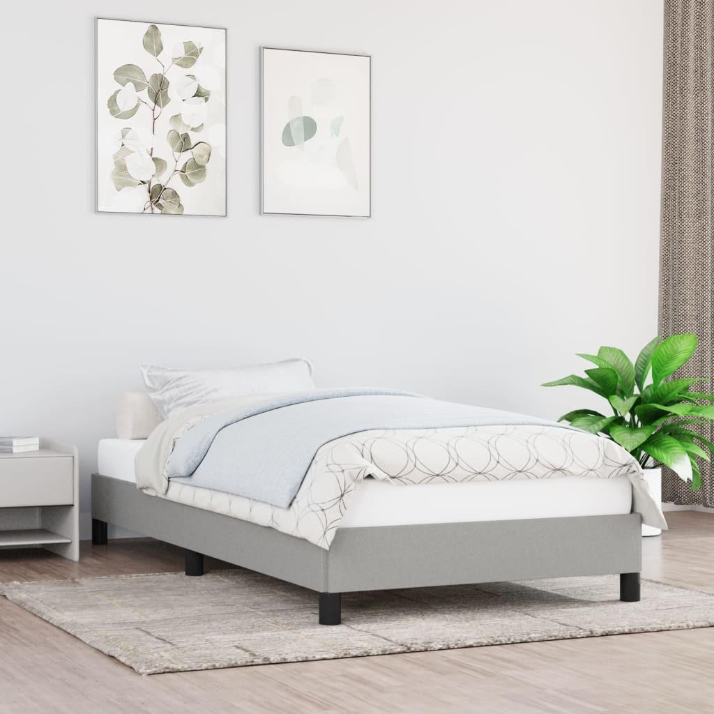 Sengeramme uden madras Lysegrå 80x200 cm Stof