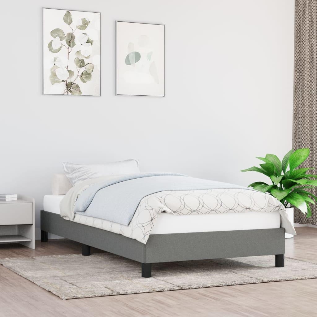 Sengeramme uden madras Mørkegrå 80x200 cm Stof