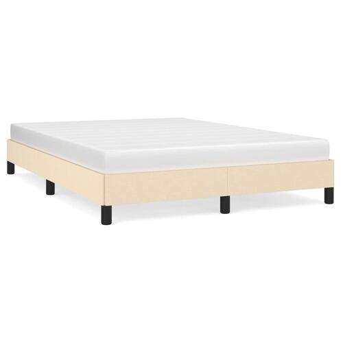 Sengeramme 140x200 cm stof cremefarvet