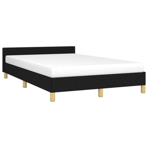 Sengeramme med sengegavl - sort stof 120 x 200 cm