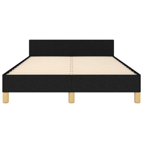 Sengeramme med sengegavl - sort stof 120 x 200 cm
