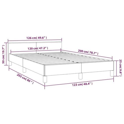 Sengeramme med sengegavl 120x200 cm stof sort