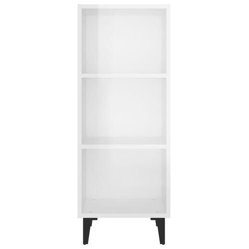 Skænk 34,5x32,5x90 cm konstrueret træ hvid højglans