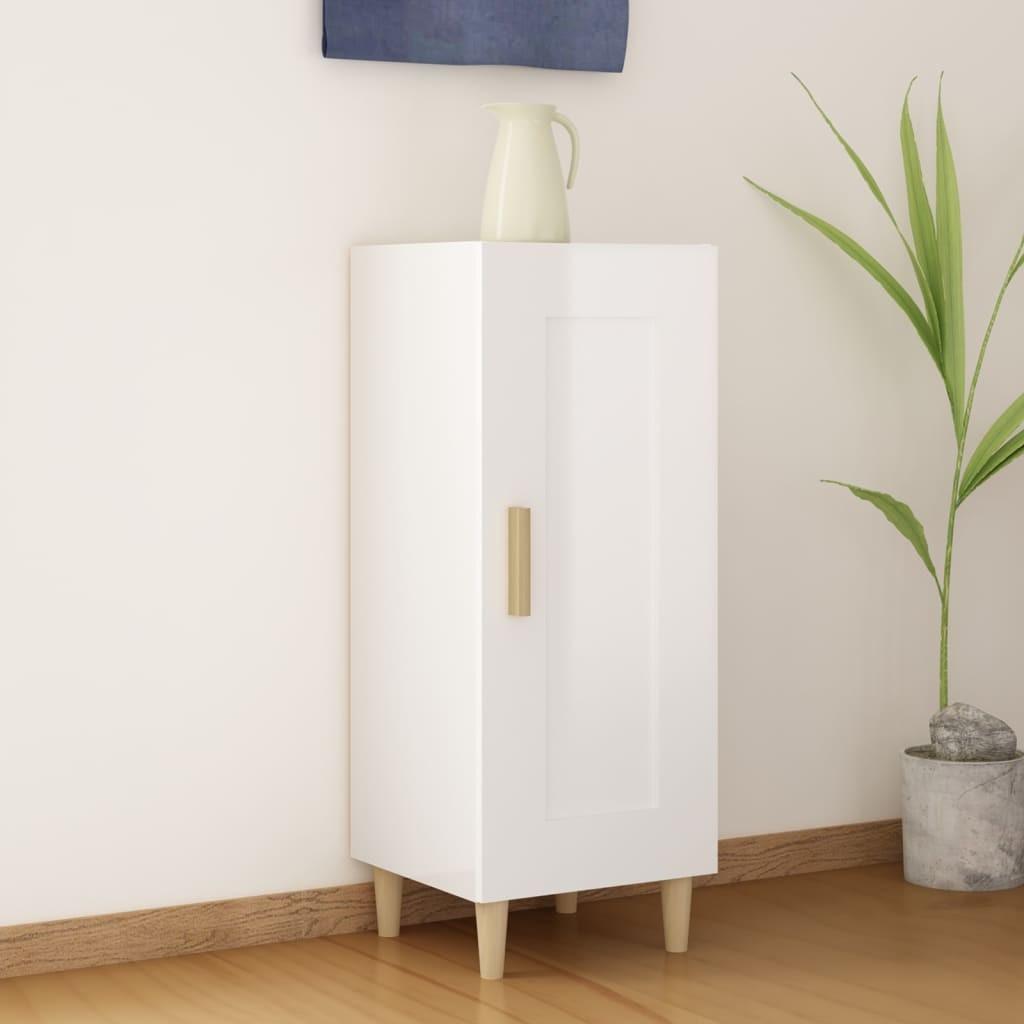 Skænk 34,5x34x90 cm konstrueret træ hvid højglans