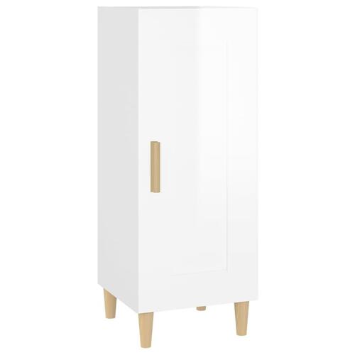 Skænk 34,5x34x90 cm konstrueret træ hvid højglans