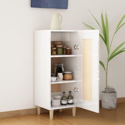 Skænk 34,5x34x90 cm konstrueret træ hvid højglans