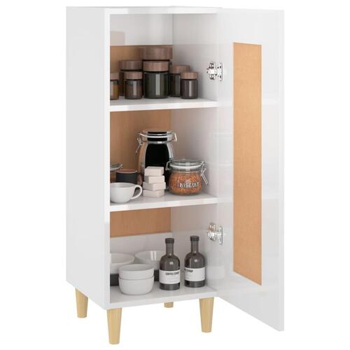 Skænk 34,5x34x90 cm konstrueret træ hvid højglans