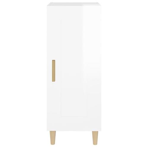 Skænk 34,5x34x90 cm konstrueret træ hvid højglans