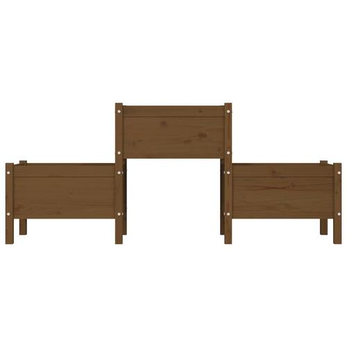 Plantekasse 178,5x44x75 cm massivt fyrretræ gyldenbrun