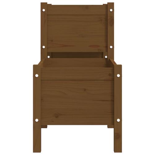 Plantekasse 178,5x44x75 cm massivt fyrretræ gyldenbrun