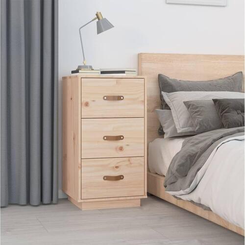 Sengeborde 2 stk. 40x40x75 cm massivt fyrretræ