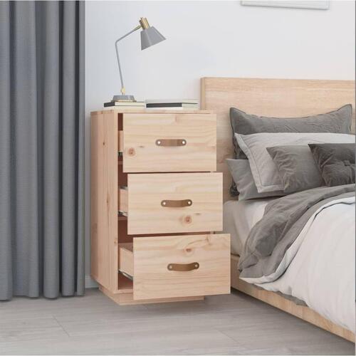 Sengeborde 2 stk. 40x40x75 cm massivt fyrretræ