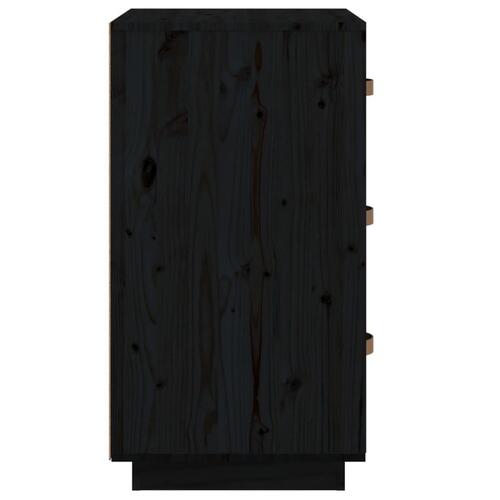 Sengeborde 2 stk. 40x40x75 cm massivt fyrretræ sort