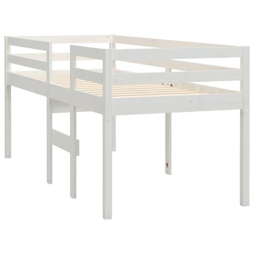 Højseng 80x200 cm massivt fyrretræ hvid