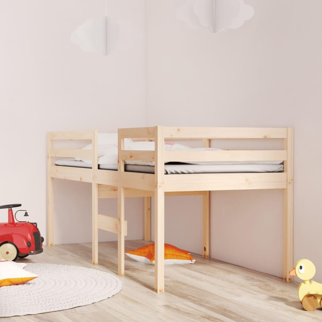 Højseng 75x190 cm massivt fyrretræ