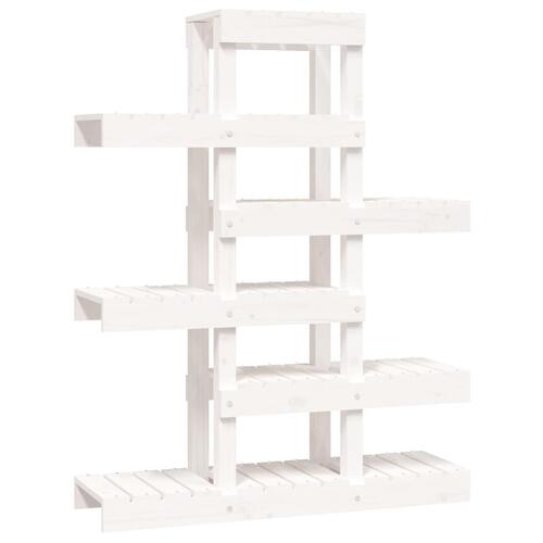 Plantestativ 85x25x109,5 cm massivt fyrretræ hvid