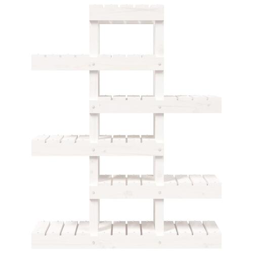 Plantestativ 85x25x109,5 cm massivt fyrretræ hvid