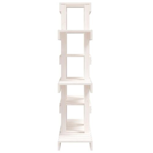 Plantestativ 85x25x109,5 cm massivt fyrretræ hvid