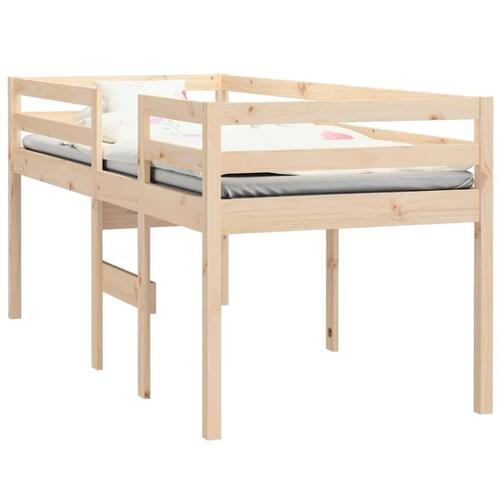 Højseng 90x200 cm massivt fyrretræ