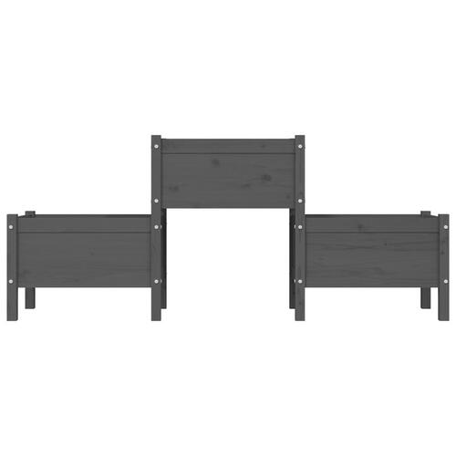 Plantekasse 178,5x44x75 cm massivt fyrretræ grå