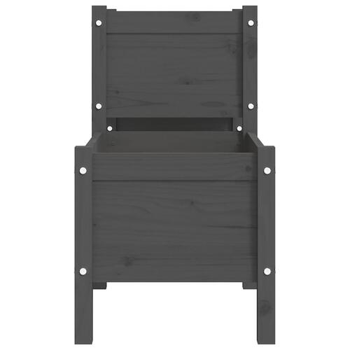 Plantekasse 178,5x44x75 cm massivt fyrretræ grå