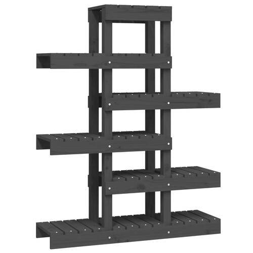Plantestativ 85x25x109,5 cm massivt fyrretræ grå