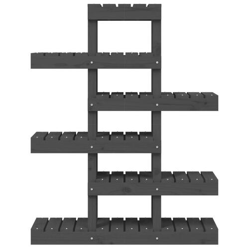 Plantestativ 85x25x109,5 cm massivt fyrretræ grå
