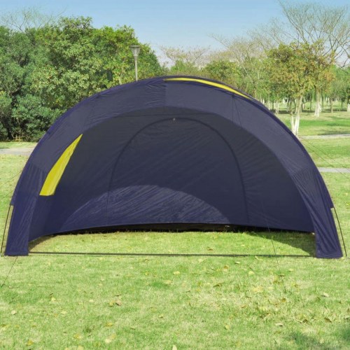 Campingtelt 6 personer polyester blå og gul