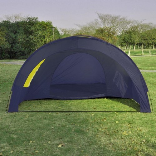 Campingtelt 6 personer polyester blå og gul