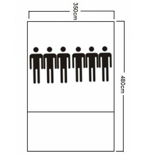 Campingtelt 6 personer polyester blå og gul