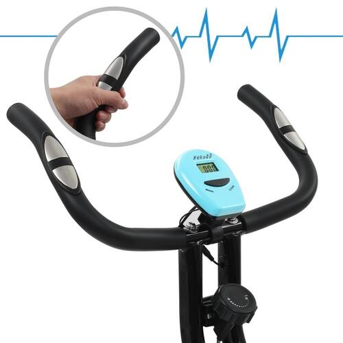 Magnetisk motionscykel med pulsmåler sort og blå