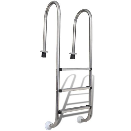 Bassinstige 3 trin rustfrit stål 304 120 cm