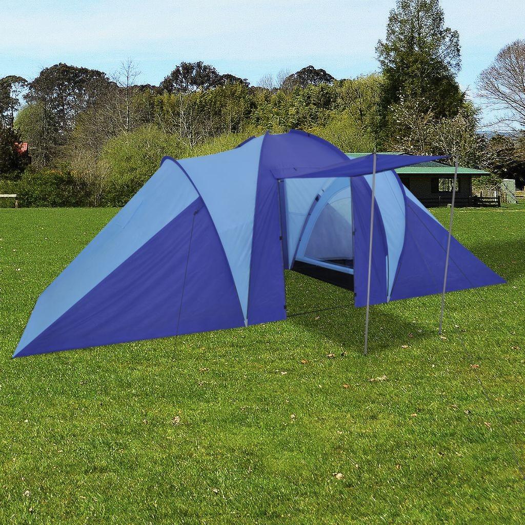 Camping Telt 6 Personer Navy Blå / Lyseblå