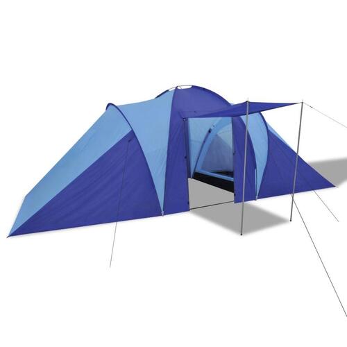 Camping Telt 6 Personer Navy Blå / Lyseblå